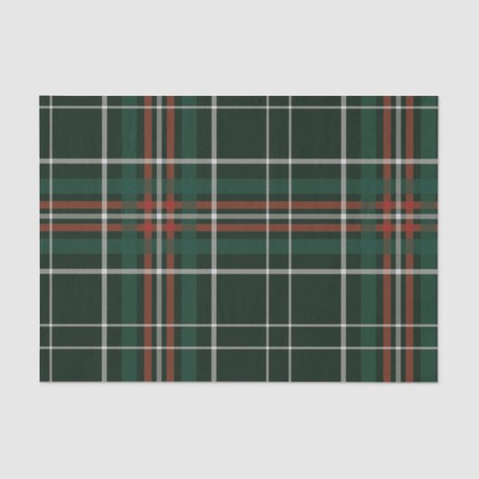 Papier Mousseline Noël Plaid Red Green White Simple Motif (Recto)