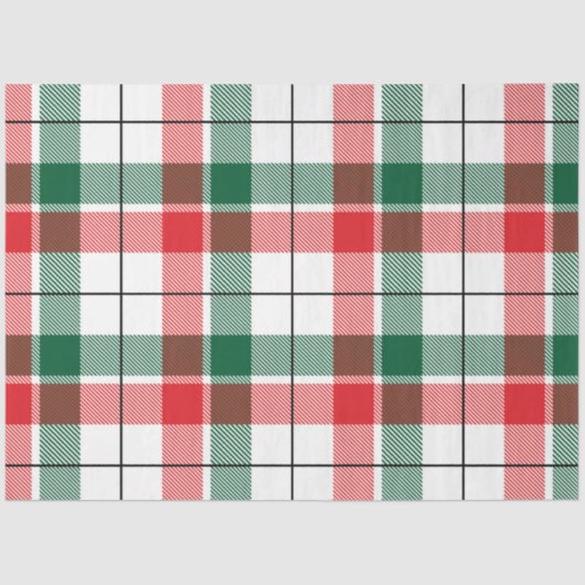 Papier Mousseline Noël Plaid Series Design 7 (Recto)
