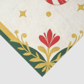 Papier Mousseline Noël Poinsettia et Sucre de canne (Détail)