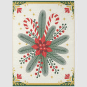 Papier Mousseline Noël Poinsettia et Sucre de canne (Recto)