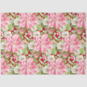 Papier Mousseline Noël Poinsettia Fête Florale (Recto)