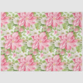 Papier Mousseline Noël Poinsettia Fête Florale (Recto)