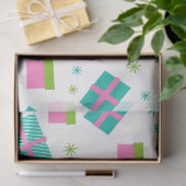 Papier Mousseline Noël présente des flocons de neige rose Noël (Cadeau)