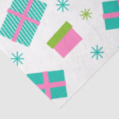 Papier Mousseline Noël présente des flocons de neige rose Noël (Détail)