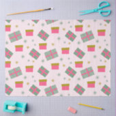 Papier Mousseline Noël présente des flocons de neige rose Noël (Artisanat)