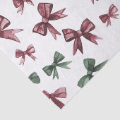 Papier Mousseline Noël Red Green Bows (Détail)