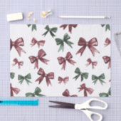 Papier Mousseline Noël Red Green Bows (Artisanat)