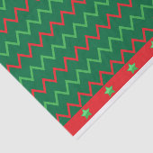 Papier Mousseline Noël Red Green Stars Et Zigzag (Détail)