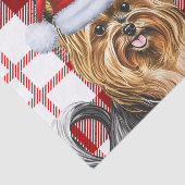 Papier Mousseline Noël Red Plaid et Biewer Terrier Chien (Détail)