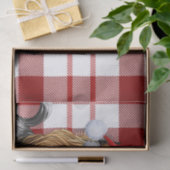 Papier Mousseline Noël Red Plaid et Biewer Terrier Chien (Cadeau)