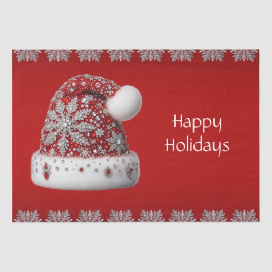 Papier Mousseline Noël Red Santa Hat (Recto)