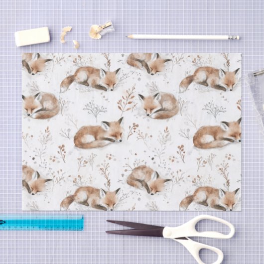 Papier Mousseline Noël Renards Coquets (Artisanat)