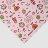 Papier Mousseline Noël rétro rose mignon (Détail)