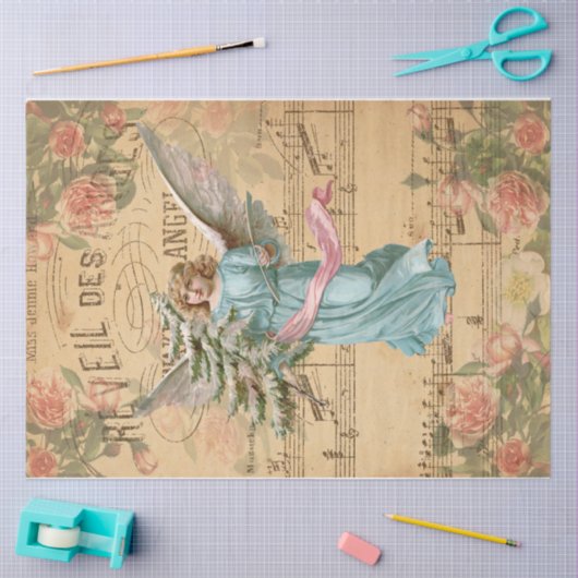 Papier Mousseline Noël rose (Artisanat)