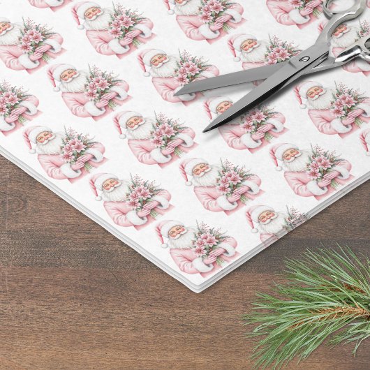 Papier Mousseline Noël rose