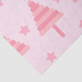 Papier Mousseline Noël rose arbres et étoiles Noël (Détail)
