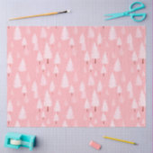 Papier Mousseline Noël rose et blanc Arbres de Noël (Artisanat)