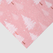 Papier Mousseline Noël rose et blanc Arbres de Noël (Détail)