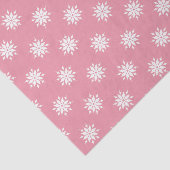 Papier Mousseline Noël rose et blanc avec des flocons de neige (Détail)
