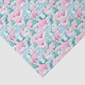 Papier Mousseline Noël rose et bleu Maison de neige d'hiver (Détail)