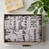 Papier Mousseline Noël rose et noir moderne et festif (Cadeau)