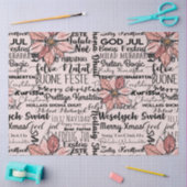 Papier Mousseline Noël rose et noir moderne et festif (Artisanat)