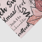 Papier Mousseline Noël rose et noir moderne et festif (Détail)