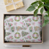 Papier Mousseline Noël rose et vert Preppy (Cadeau)