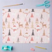Papier Mousseline Noël rose mignon Arbre de Noël Snowman Reindeer (Artisanat)