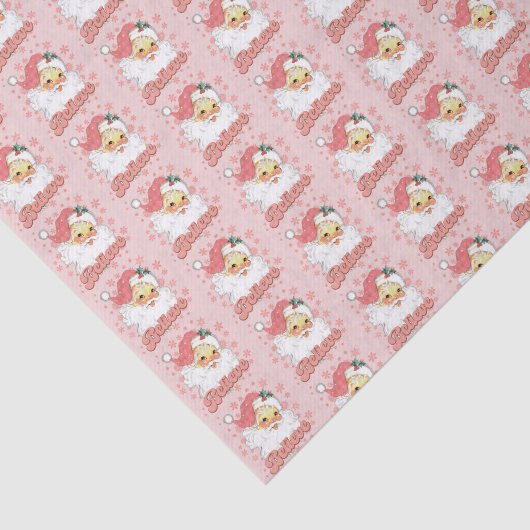 Papier Mousseline Noël rose Père Noël Holiday (Détail)
