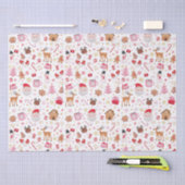 Papier Mousseline Noël rose rouge Père Noël Reindeer Wonderland (Artisanat)