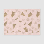 Papier Mousseline Noël rose rustique (Recto)