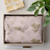 Papier Mousseline Noël rose rustique (Cadeau)