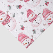 Papier Mousseline Noël rose Snowman (Détail)