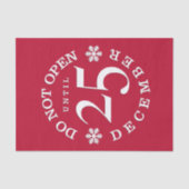 Papier Mousseline Noël Rouge Drôle Ne Pas Ouvrir Papier Tissu (Recto)