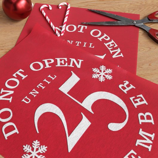 Papier Mousseline Noël Rouge Drôle Ne Pas Ouvrir Papier Tissu
