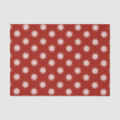 Papier Mousseline Noël rouge et blanc avec des flocons de neige (Recto)