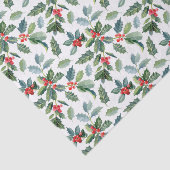 Papier Mousseline Noël rouge et vert Motif Holly (Détail)