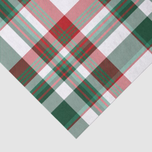 Papier Mousseline Noël Rouge Et Vert Plat (Détail)