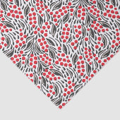 Papier Mousseline Noël Rouge Noir Blanc Hiver Fruits creux (Détail)