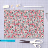 Papier Mousseline Noël Rouge Noir Blanc Hiver Fruits creux (Artisanat)