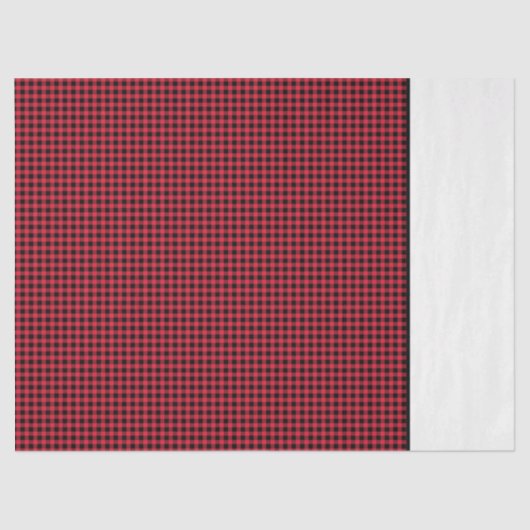 Papier Mousseline Noël Rouge noir Motif deux tons classique (Recto)