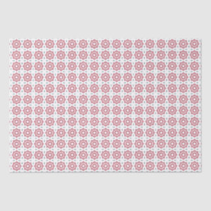 Papier Mousseline Noël Rouge Vert et Motif blanc