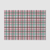 Papier Mousseline Noël Rouge Vert Plaid Classique (Recto)
