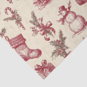 Papier Mousseline Noël Rouge Vintage (Détail)