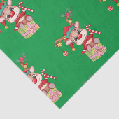 Papier Mousseline Noël Rudolph Red Nose Reindeer assis Cadeau (Détail)
