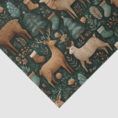 Papier Mousseline Noël Russe Russe Moderne de cerfs et pins (Détail)
