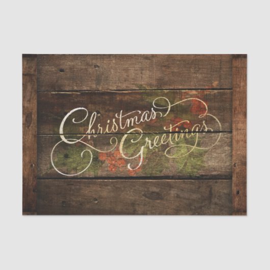 Papier Mousseline Noël rustique (Recto)