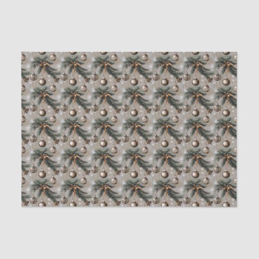 Papier Mousseline Noël rustique (Recto)