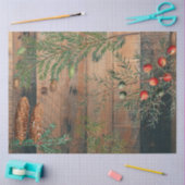 Papier Mousseline Noël Rustique Bois Joyeux Noël (Artisanat)